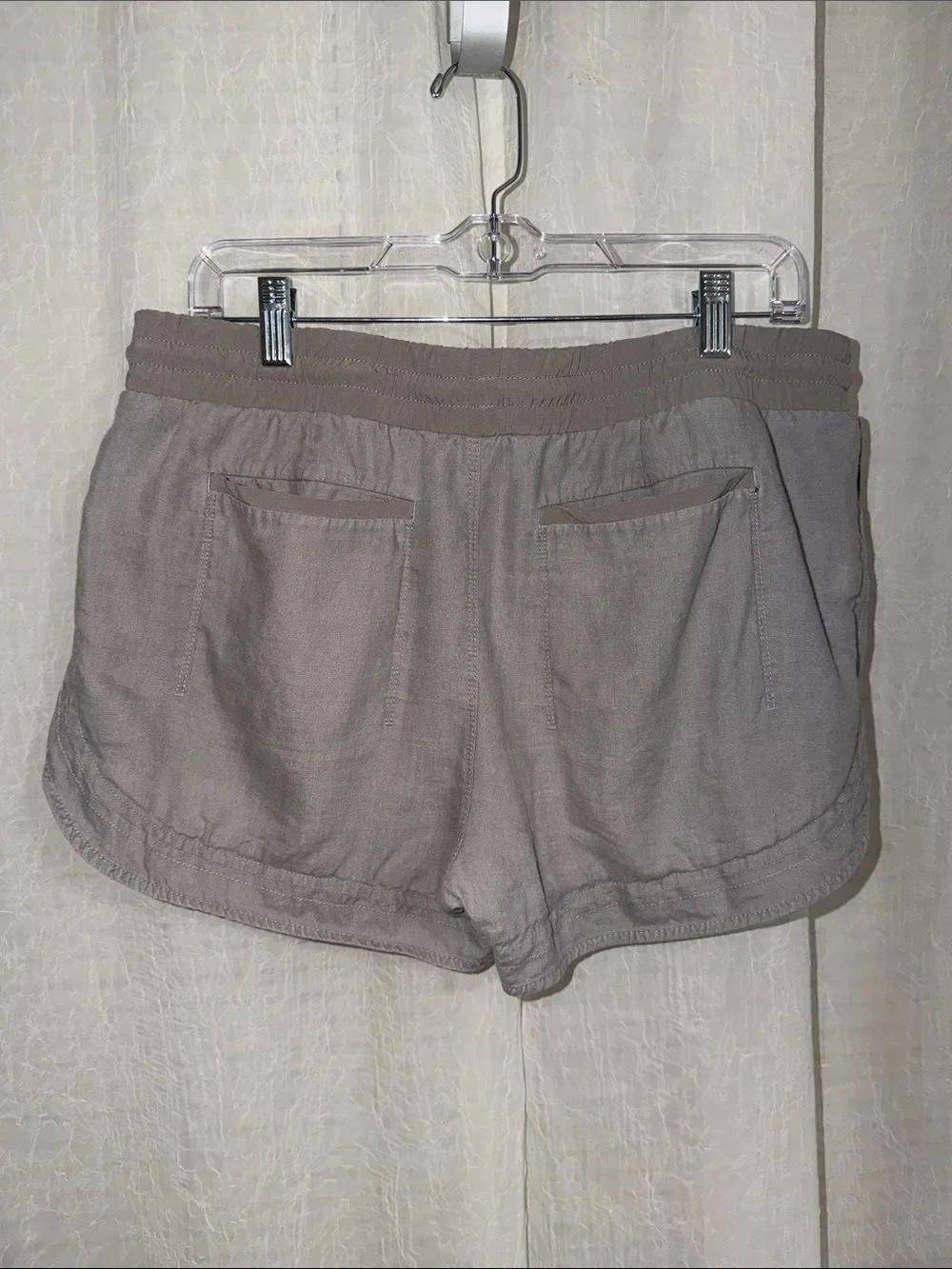 Athleta 12 Gray Bali Linen Shorts